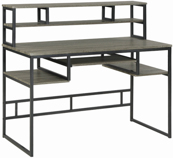 Coaster® Computer Desk With Keyboard Tray Weathered Taupe-1