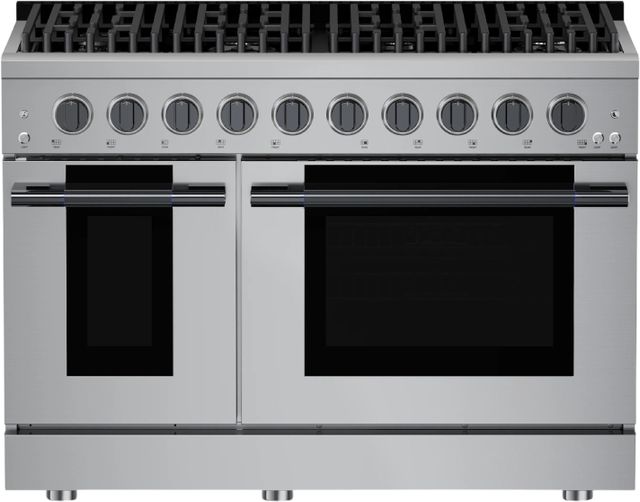 Hauslane HausPro 48" Stainless Steel Pro-Style Gas Range with Black Stainless Steel Knobs-0
