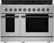 Hauslane HausPro 48" Stainless Steel Pro-Style Gas Range with Black Stainless Steel Knobs-0
