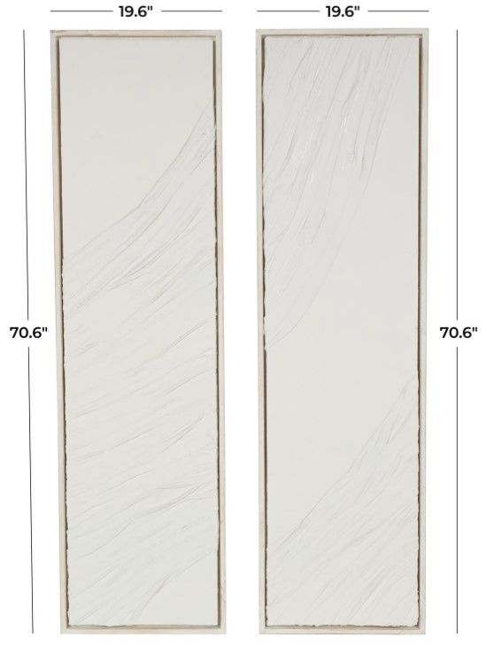 Deco Marche 2-Piece Cream Wavy Dimensional Textured Panel Wall Decor Set-3