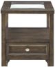Homelegance® Auburn Glass Top End Table with Brown Cherry Base -2
