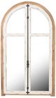 A & B Home Beige/White Arch Wood Wall Mirror-0