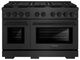 ZLINE Paramount 48" Black Satin Stainless Steel Double Oven Gas Range with 8 Brass Burners-0