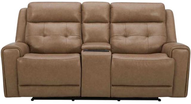 Liberty Furniture Carrington York Sand Leather Power Reclining Loveseat with Console-3