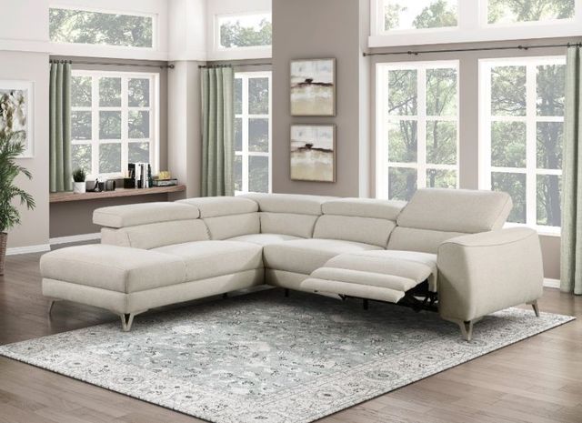 Homelegance® Bienvenue 2-Piece Beige Power Reclining Left-Arm Facing Sectional and Chaise-1