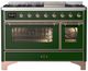 Ilve® Majestic III 48" Emerald Green Pro Style Dual Fuel Natural Gas Range with Triple Glass Door and Copper Trim-0