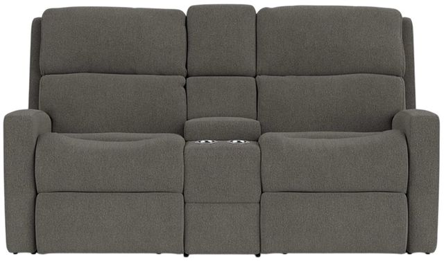 Flexsteel® Catalina Coal Reclining Loveseat with Console-1