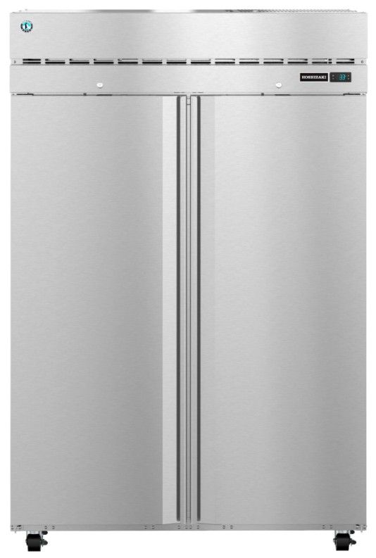 Hoshizaki Steelheart® 52" 47.1 Cu. Ft. Stainless Steel Two Section Upright Freezer with Full Solid Doors and Lock-0