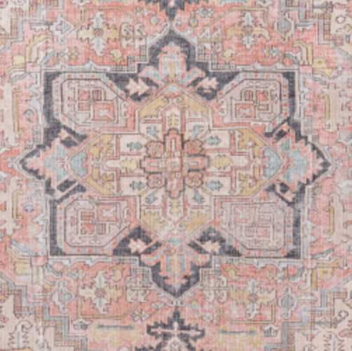 Surya Embrace Black/Orange 4'x6' Area Rug-1