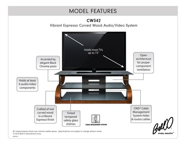 Bell'O® Vibrant Espresso 65" TV Stand-3
