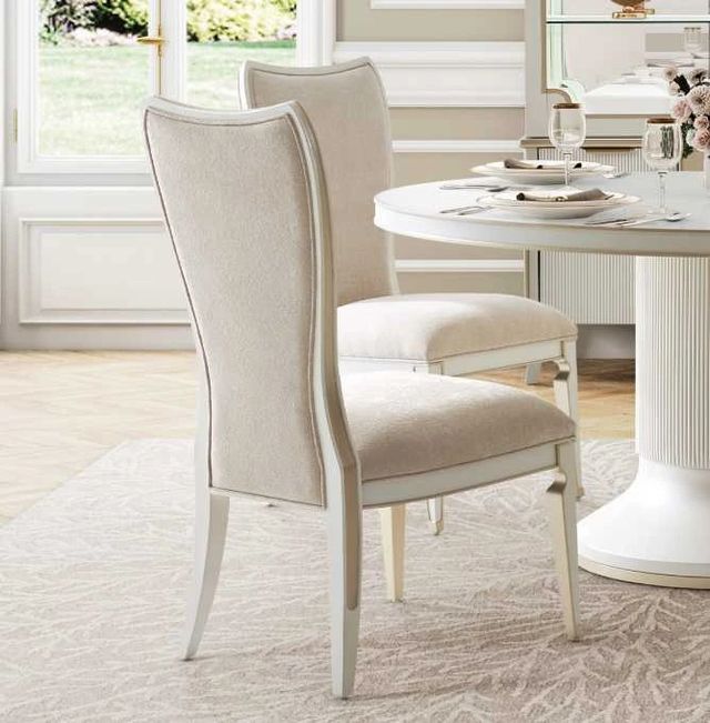 Michael Amini® La Marisia Creamy Pearl Dining Side Chair-1