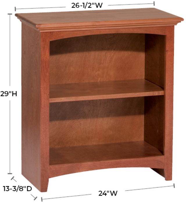 Whittier Wood® Furniture Customizable McKenzie 2-Shelf 24" Bookcase-1