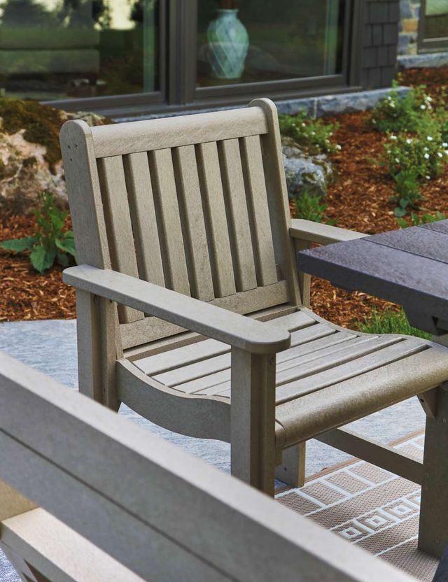 C.R. Plastic Generation Line Beige Dining Arm Chair-3