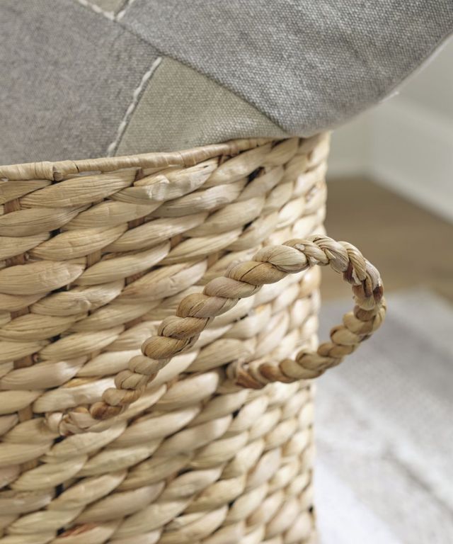 Signature Design by Ashley® Winwich 2-Piece Antique White/Brown Basket Set-2