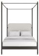 Caracole® Campaign Caracole Classic Brushed Deep Bronze/Champagne Gold/Ivory King Upholstered Canopy Bed-1