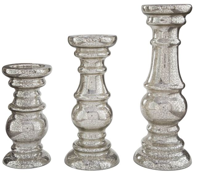 Signature Design by Ashley® Rosario 3-Piece Silver Candle Holder Set-0