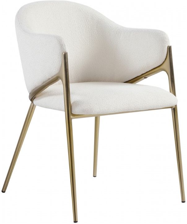 Meridian Furniture Nial Cream/Brushed Brass Dining Chair-0