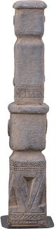A & B Home Aged Gray 27" Stacked Tribe Decor-4
