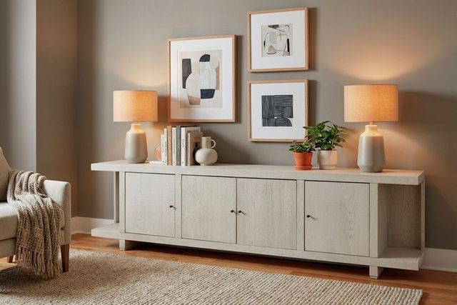 aspenhome® Latitude Brushed White 95'' Console with 4-Doors-2