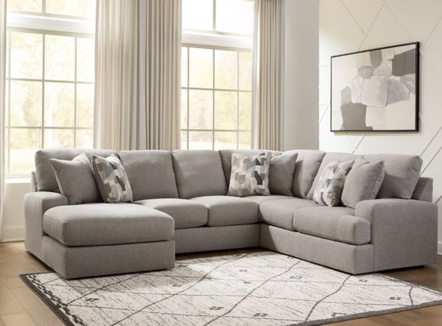 Benchcraft® Lindon 3-Piece Smoke Left-Arm Facing Sectional and Chaise-1