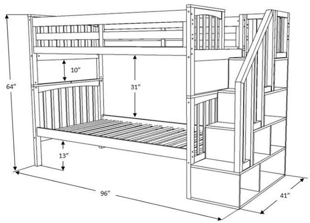 Kodiak Furniture Kelcie Dark Gray Twin/Full Bunk Youth Bed with Tray-3