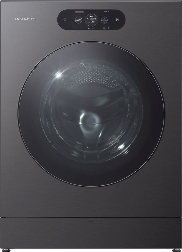 LG SIGNATURE 5.8 Cu. Ft. Brushed Black Steel Smart Washer Dryer Combo-0