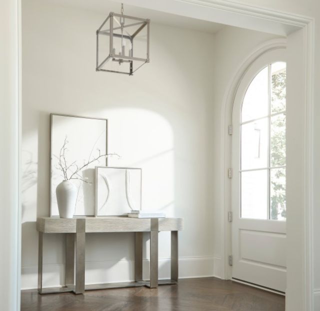Bernhardt Tempo Larza Console Table Satin Nickel Base-1