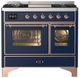 Ilve® Majestic III 40" Midnight Blue Pro Style Dual Fuel Natural Gas Range with Triple Glass Door and Copper Trim-0