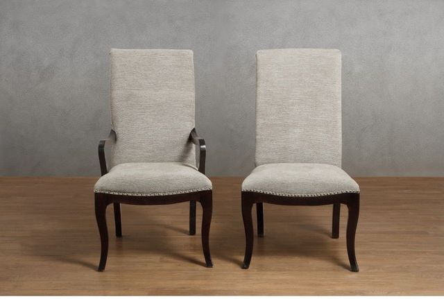 Mazin Furniture Savion Beige/Espresso Dining Room Side Chair-3