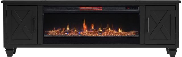 Legends Home Real Cozy Liberty Seal Skin Black 79" Fireplace Console-0