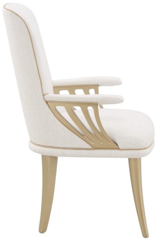 Michael Amini® La Terrazza Creamy Pearl Dining Arm Chair-2