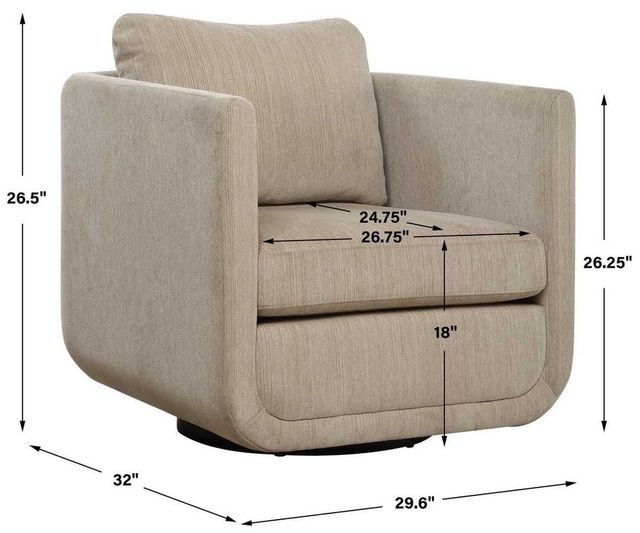 Uttermost® Abound Porcelain Swivel Chair-3