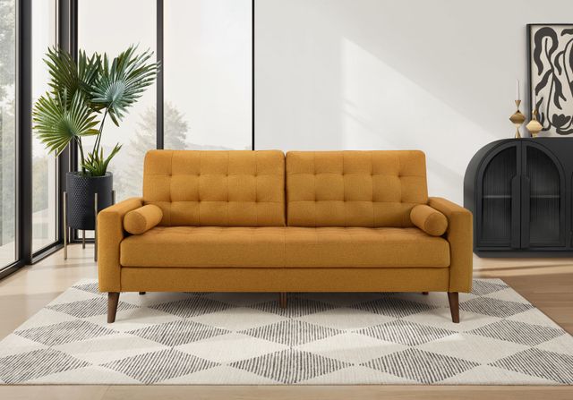 Monarch Specialties Inc. Orange 75" Sofa with 2 Pillows-1