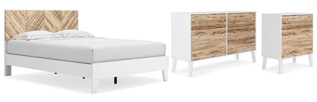 Signature Design by Ashley® Piperton 3-Piece Two-Tone Brown/White Queen Panel Platform Bed Set-0