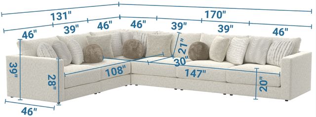 Jackson Furniture Ritzy 6-Piece Bone Sectional -2