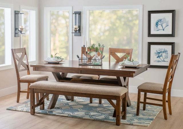 Powell® Kraven 6-Piece Beige/Dark Hazelnut Dining Set-1