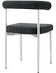 Armen Living Shannon 2-Piece Brushed Stainless Steel/Charcoal Upholstered Dining Side Chair Set-3