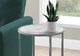 Monarch Specialties Inc. 24"H White Marble Look Accent Table with Silver Metal Base-1