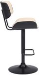 Armen Living Brooklyn Black/Cream Adjustable Swivel Bar Stool-2