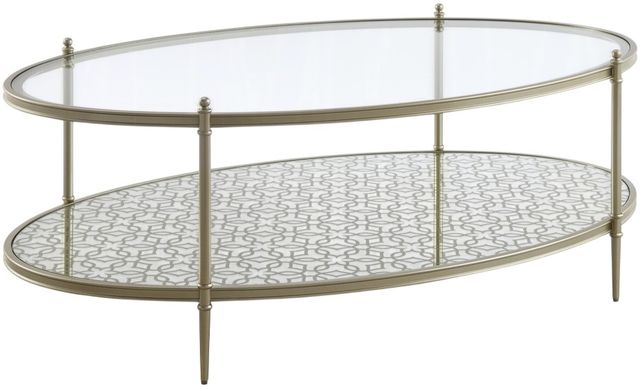 ACME Furniture Zaba Glass Top Coffee Table with Champagne Base-0