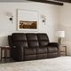 Flexsteel Hudson Triple Power Reclining Sofa with Drop Down Table-1