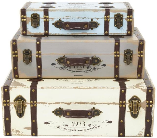 Deco Marche 3-Piece Multi-Colored Nesting Trunk Set-0