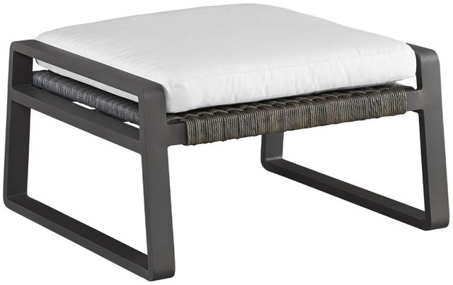 Universal Explore Home™ Coastal Living Outdoor San Clemente Canvas Natural Fabric/Metal Ottoman-0