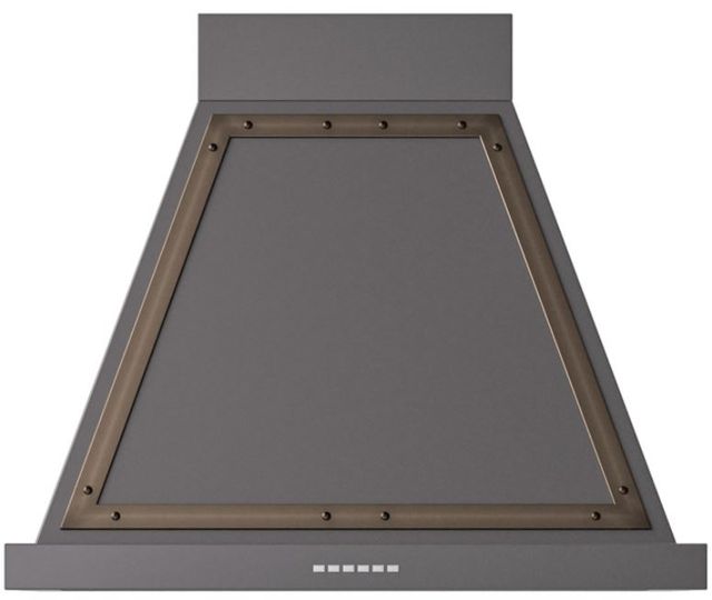 Ilve® Nostalgie II Noblesse 30" Graphite Matte Wall Mounted Range Hood with Burnished Trim-0
