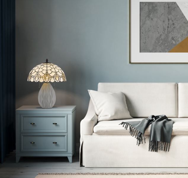 Cal® Lighting & Accessories Tiffany Off White Accent Lamp-2