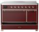 Ilve® Majestic III 48" Burgundy Pro Style Induction Range with Solid Door and Copper Trim-2
