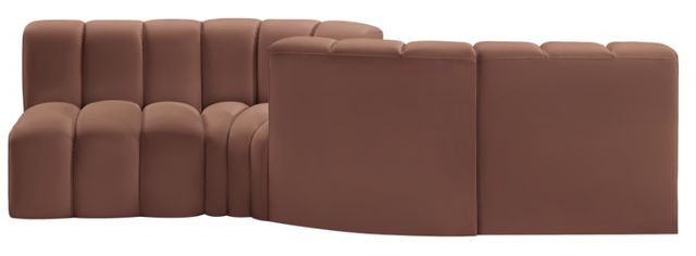 Meridian Furniture Arc 4-Piece Cognac Leather Sectional-1