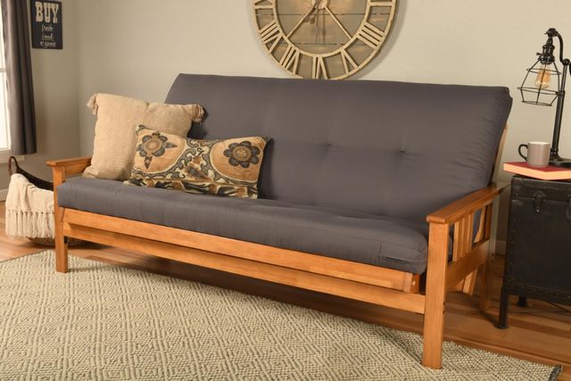 Kodiak Furniture Monterey Twill Gray/Butternut Full Futon with Mattress-1