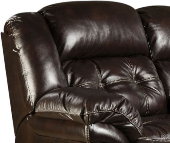 HomeStretch Cheyenne Whiskey Manual Reclining Loveseat with Console-1