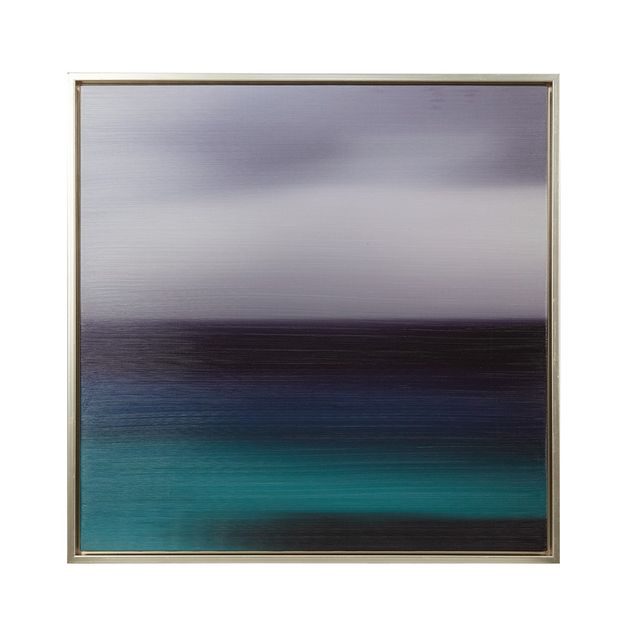 Olliix by Madison Park Blue Seascape Blue Heavy Brush Gel Coat With Silver Framed-0